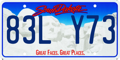SD license plate 83LY73