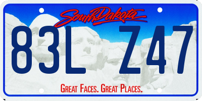 SD license plate 83LZ47