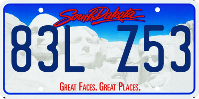 SD license plate 83LZ53