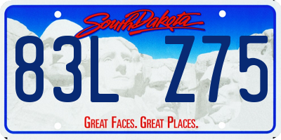 SD license plate 83LZ75