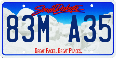 SD license plate 83MA35
