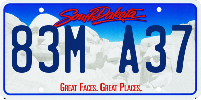 SD license plate 83MA37