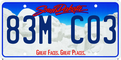 SD license plate 83MC03