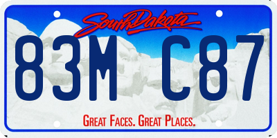 SD license plate 83MC87