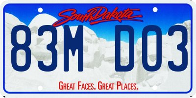 SD license plate 83MD03