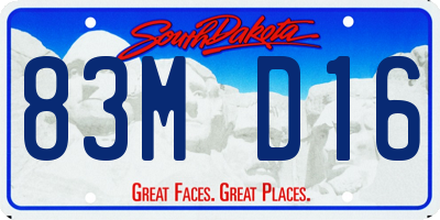 SD license plate 83MD16