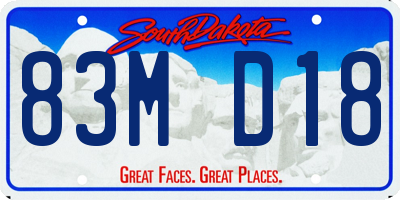 SD license plate 83MD18