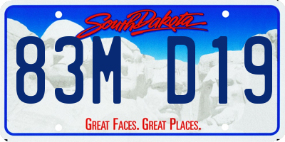 SD license plate 83MD19