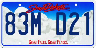 SD license plate 83MD21