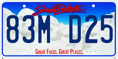 SD license plate 83MD25