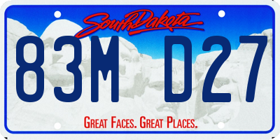 SD license plate 83MD27
