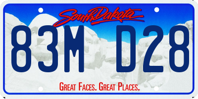 SD license plate 83MD28