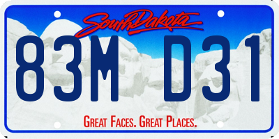 SD license plate 83MD31