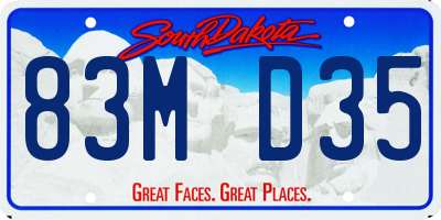 SD license plate 83MD35