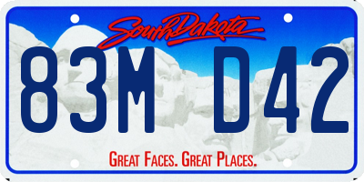 SD license plate 83MD42