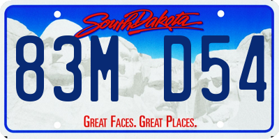 SD license plate 83MD54