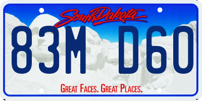 SD license plate 83MD60