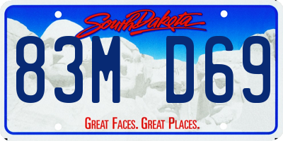 SD license plate 83MD69