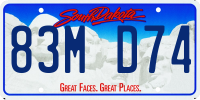 SD license plate 83MD74