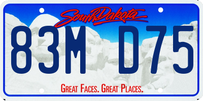 SD license plate 83MD75