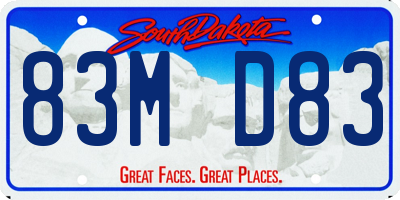 SD license plate 83MD83
