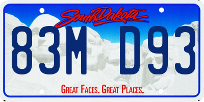 SD license plate 83MD93