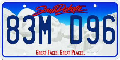 SD license plate 83MD96
