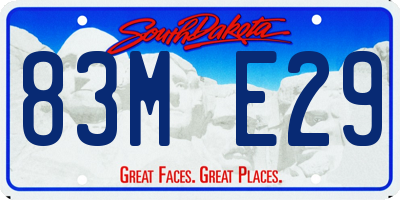 SD license plate 83ME29