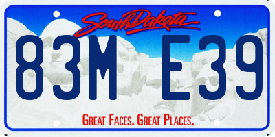 SD license plate 83ME39