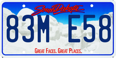 SD license plate 83ME58