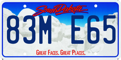 SD license plate 83ME65