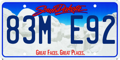 SD license plate 83ME92