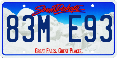 SD license plate 83ME93