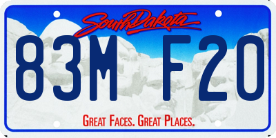 SD license plate 83MF20