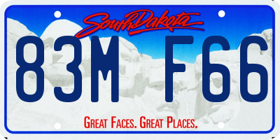 SD license plate 83MF66