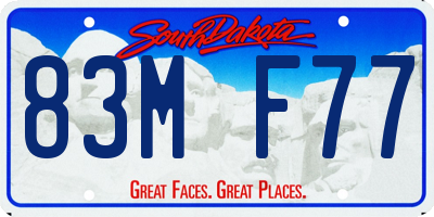 SD license plate 83MF77