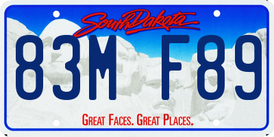 SD license plate 83MF89