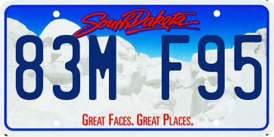 SD license plate 83MF95