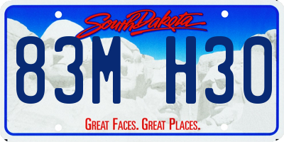 SD license plate 83MH30