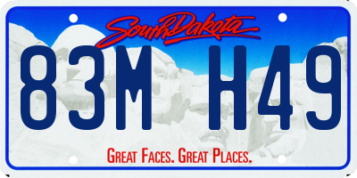 SD license plate 83MH49