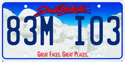 SD license plate 83MI03