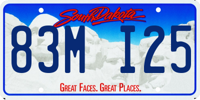 SD license plate 83MI25