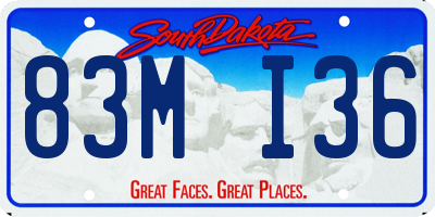 SD license plate 83MI36