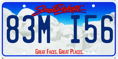 SD license plate 83MI56