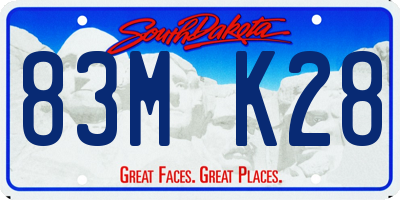 SD license plate 83MK28