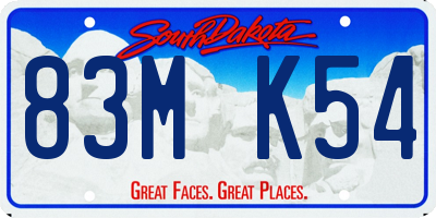 SD license plate 83MK54