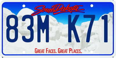 SD license plate 83MK71