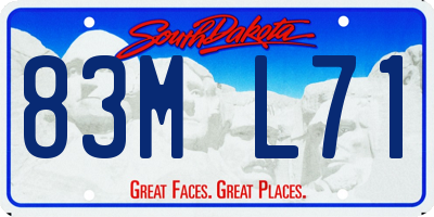 SD license plate 83ML71