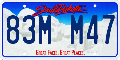 SD license plate 83MM47