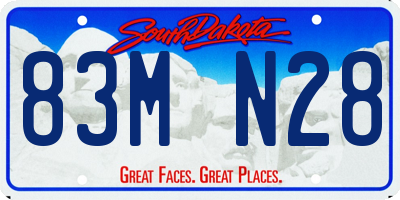 SD license plate 83MN28